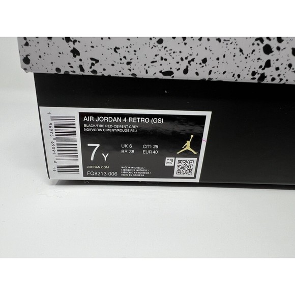 Air Jordan 4 Retro Bred Reimagined (GS) Youth Shoes FQ8213-006 Size 7Y - Picture 9 of 9